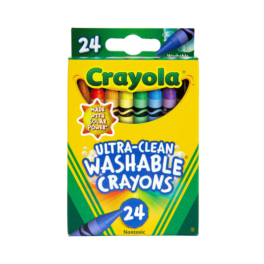 Ultra-Clean Washable Crayons, 24 Ct, School Supplies for Kids, Classroom Must Haves for Teachers, Gifts, Ages 3+